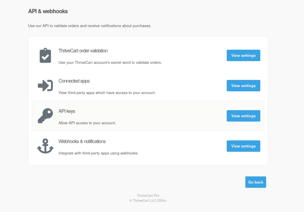 Thrivecart apis and webhooks thrivecart,thrivecart review Douglas